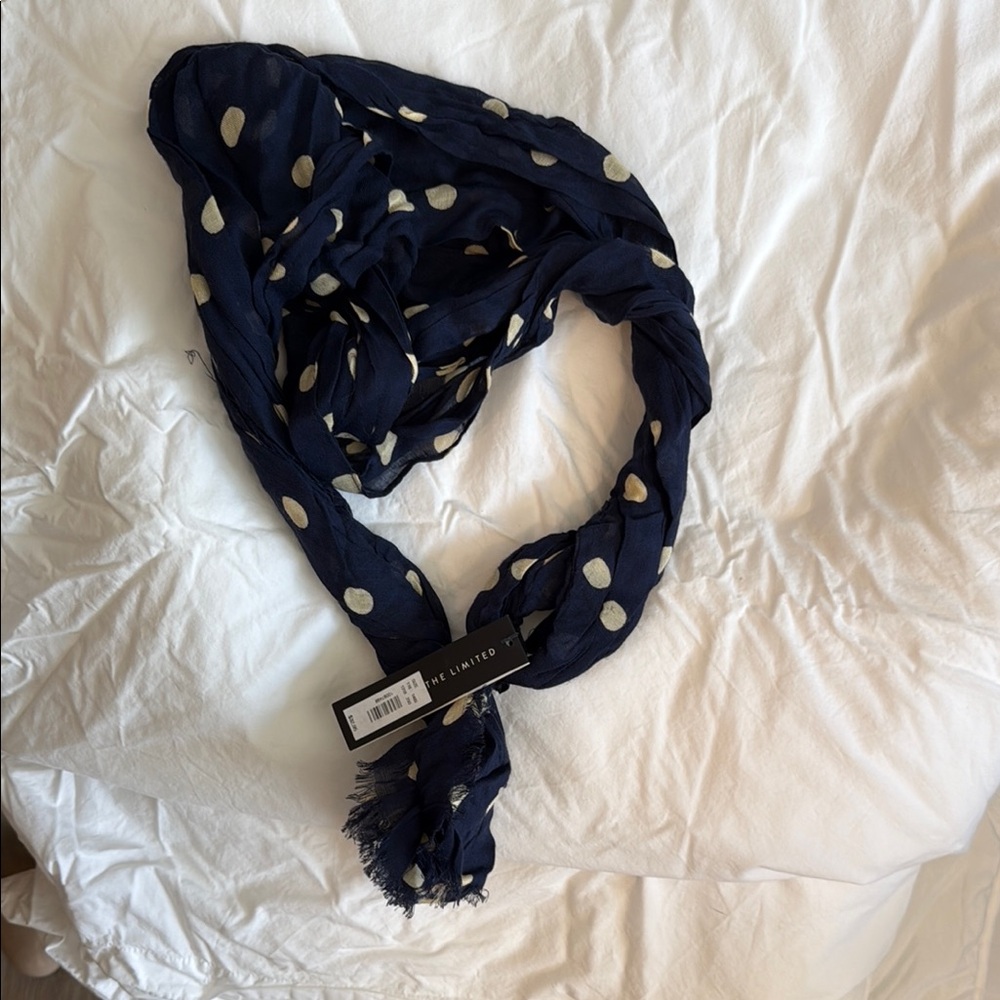 The Limited Navy / tan - Polka Dot Scarf